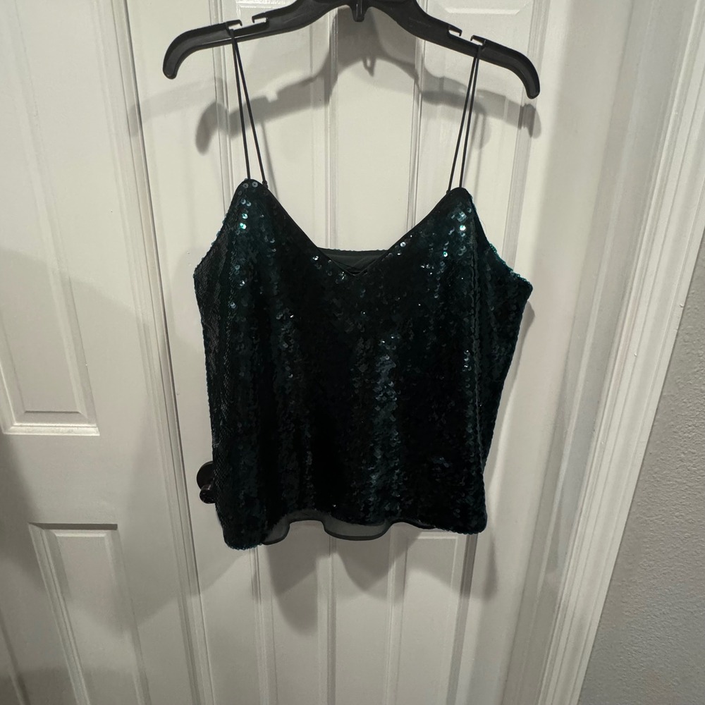 Express Green Sequin Tank Top